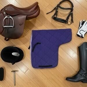 Solid Purple English Saddle Pad